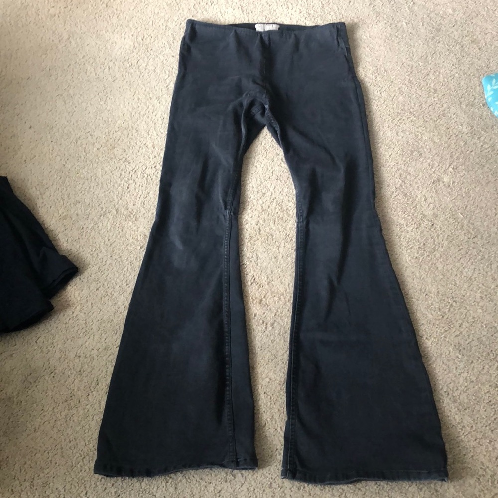 Free people penny pull on flare. Washed black